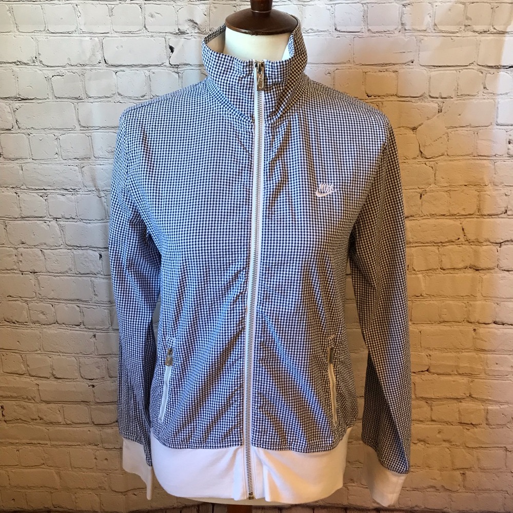 Nike navy and white check cotton jacket